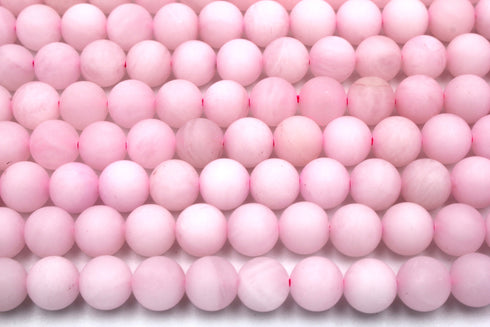 Matte Rose Quartz Gemstone Beads, 8mm, Round